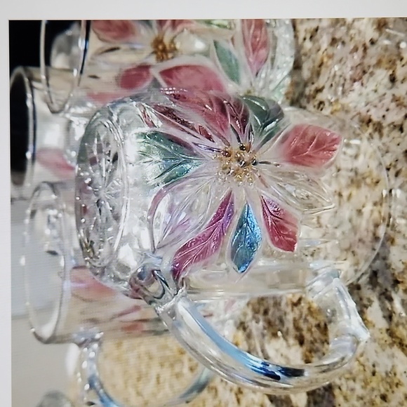 Set of 4 holiday Savior vivre crystal mugs - Picture 2 of 2